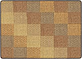 Flagship Carpets Basketweave Blocks Classroom Rug, 6' x 8 3/8', Brown