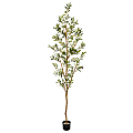 Nearly Natural Olive Tree 82" Artificial Tree With Pot, Green/Black