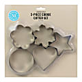 Martha Stewart 5-Piece Stainless Steel Cookie Cutter Set, Silver