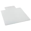 Deflecto® Glass Clear Chair Mat, For Medium Pile Carpets, With Lip, 36" x 48", Clear
