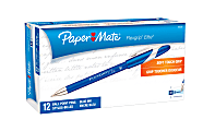 Paper Mate® FlexGrip Elite™ Ballpoint Stick Pens, Medium Point, 1.0 mm, Blue Barrel, Blue Ink, Pack Of 12