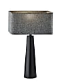 Adesso® Lillian Table Lamp, 25-1/2"H, Dark Gray Shade/Black Base