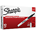 Sharpie® Retractable Permanent Markers, Fine Point, Black, Box Of 12