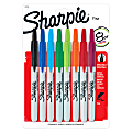 Sharpie® Retractable Permanent Markers, Fine Point, Assorted Colors, Pack Of 8 Markers