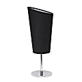 Simple Designs Mini Chrome Table Lamp With Angled Shade, 12-5/8"H, Black Shade/Chrome Base