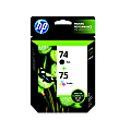 HP 74/72 Black And Tri-Color Ink Cartridges, Pack Of 2, CC659FN