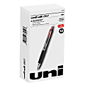 uni-ball® 207™ Retractable Fraud Prevention Gel Pens, Medium Point, 0.7 mm, Black Barrels, Red Ink, Pack Of 12