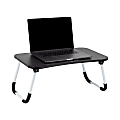 Mind Reader Woodland Collection Portable Laptop Desk with Folding Legs, 10-1/2" H x 13-3/4" W x 24-1/4" L, Black 1 thumbnail image