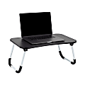 Mind Reader Woodland Collection Portable Laptop Desk with Folding Legs, 10-1/2" H x 13-3/4" W x 24-1/4" L, Black