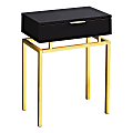 Monarch Specialties Accent Table, Rectangular, Cappuccino/Gold