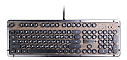 Azio Retro Classic Vintage Typewriter Mechanical USB Keyboard, Elwood, MK-RETRO-W-01-US