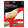 3M™ White Weatherproof Laser Address Labels, 3800-B, 1" x 2 5/8", Pack Of 300 1 thumbnail image