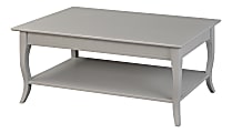 Linon Derora Coffee Table With Shelf, 18-1/4"H x 44"W x 22"D, Gray