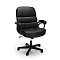 Essentials By OFM Bonded Leather High-Back Chair, Black