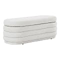 Office Star Clifford Storage Bench, 18”H x 48-1/4”W x 21”D, Parchment Sherpa 1 thumbnail image