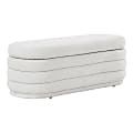 Office Star Clifford Storage Bench, 18”H x 48-1/4”W x 21”D, Parchment Sherpa