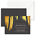 Custom Shaped Event Invitations With Envelopes, Golden Brushstrokes, 7" x 5", Box Of 25 Invitations 1 thumbnail image