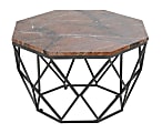 Coast to Coast Octagonal Coffee Table, 19"H x 32"W x 32"D, Black/Multicolor 1 thumbnail image