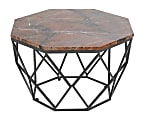 Coast to Coast Octagonal Coffee Table, 19"H x 32"W x 32"D, Black/Multicolor