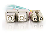 C2G 1m LC-SC 10Gb 50/125 Duplex Multimode OM3 Fiber Cable - Aqua - 3ft - Patch cable - LC multi-mode (M) to SC mult - 33051 1 thumbnail image