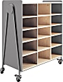 Safco® Whiffle Triple-Column 15-Shelf Rolling Storage Cart, 48"H x 43-1/4"W x 19-3/4"D, Red 1 thumbnail image
