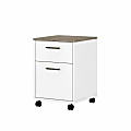 Bush Furniture Key West 16"D Vertical 2-Drawer Mobile File Cabinet, Shiplap Gray/Pure White, Delivery