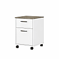 Bush Furniture Key West 16"D Vertical 2-Drawer Mobile File Cabinet, Shiplap Gray/Pure White, Delivery 1 thumbnail image