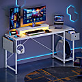 Bestier 62"W Reversible Computer Desk With Storage Drawer And LED Monitor Stand, White 1 thumbnail image