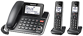 Panasonic® LinktoCell Dect 6.0 Expandable Corded/Cordless Phone With Digital Answering System And Smart Call Blocker, KX-TGF882B 1 thumbnail image