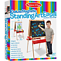 Melissa & Doug Deluxe Floor Easel/Magnetic Dry-Erase Whiteboard, 27" x 47", Wood Frame With Pine Finish