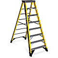 Werner 7308 8 ft Type IAA Fiberglass Step Ladder - 375 lb Load Capacity - 28.5"96" - Yellow, Silver 1 thumbnail image