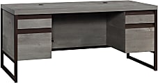 Sauder® Manhattan Gate 66"W Executive Computer Desk With Floating 3/4 Pedestals, Mystic Oak