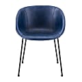 Eurostyle Zach Side Chairs With Arms, Dark Blue/Matte Black, Set Of 2 Chairs