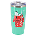 Peanuts Snoopy Light Joy Stainless Steel Travel Tumbler With Clear Lid, 20 Oz, Mint Green 1 thumbnail image