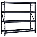 Edsal Muscle Rack™ Heavy Duty Welded Steel Storage Rack With Wire Decking, 4-Shelf, 72”H x 77"W x 24"D, Black 1 thumbnail image