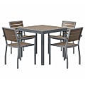 KFI Studios Eveleen 5-Piece Outdoor Patio Set, Silver/Mocha