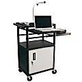 H. Wilson Audio/Visual Cart With Front/Side Shelves And Electrical Assembly, 42"H x 24"W x 18"D, Black/Gray