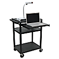 H. Wilson Audio/Visual Cart With Front Shelf And Electrical Assembly, 34"H x 24"W x 18"D, Black 1 thumbnail image