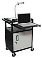 H. Wilson Audio/Visual Cart With Front Shelf And Electrical Assembly, 34"H x 24"W x 18"D, Black/Gray