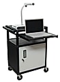 H. Wilson Audio/Visual Cart With Front Shelf And Electrical Assembly, 34"H x 24"W x 18"D, Black/Gray 1 thumbnail image