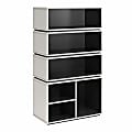 NTense Shadow 56"H 6-Shelf Gaming & Collectable Display Storage Bookcase, White/Matte Black