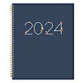 2024 Blue Sky™ Ashlyn Weekly/Monthly Planning Calendar, 8-1/2" x 11", Navy, January to December 2024, 143957