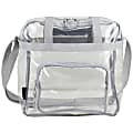 Eastsport Clear Stadium Tote Bag, 12"H x 12"W x 6"D, Silver 1 thumbnail image