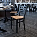 Flash Furniture Ladder Back Restaurant Accent Chair, Natural Seat/Black Frame 1 thumbnail image