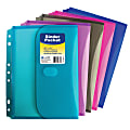 C-Line® Mini-Size Binder Pockets, 5 1/2" x 8 1/2", 1/2" Capacity, Assorted Colors, Pack Of 18