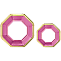 Amscan Octagonal Premium Plates, Bright Pink, 20 Plates Per Pack, Case Of 2 Packs 1 thumbnail image