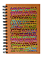 Inkology Laser Cut Journals, 5-7/8" x 8-1/4", College Ruled, 192 Pages (96 Sheets), Rainbow Wood, Pack Of 6 Journals
