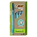 BIC® Ecolutions Ocean-Bound Retractable Gel Pens, Pack Of 12 Pens, Medium Point, 0.7 mm,  78% Recycled, Clear Barrel, Black Ink 1 thumbnail image