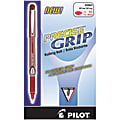 Pilot® Precise Grip™ Liquid Ink Rollerball Pens, Needle Point, 0.5 mm, Red Metallic Barrel, Red Ink, Pack Of 12 Pens