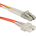QVS 1-Meter LC to SC Multimode Fiber Duplex Patch Cord - 3.28 ft Fiber Optic Network Cable for Network Device - First End: 2 x LC/PC Network - Male - Second End: 2 x SC/PC Network - Male - Patch Cable - Orange